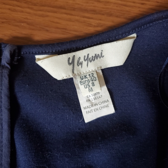 Y by Yumi Navy Faux Wrap Dress - Picture 6 of 8